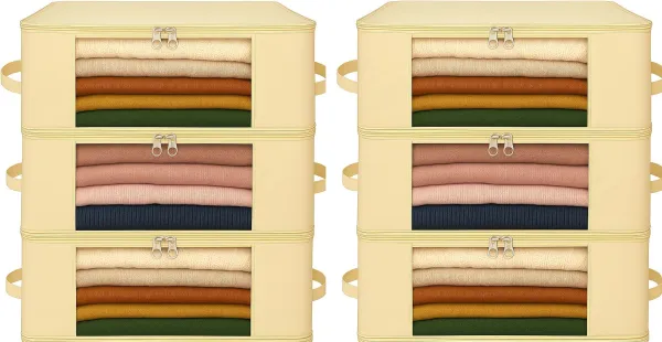 Pack_Of_6_Cotton_Canvas_Clothes_Storage_Bags_I_Saree_Covers_With_Zip_For_Storage_Specially_Design_For_Woman_Dresses,_Sarees,_Lehengas_For_Wardrobe_Organizer