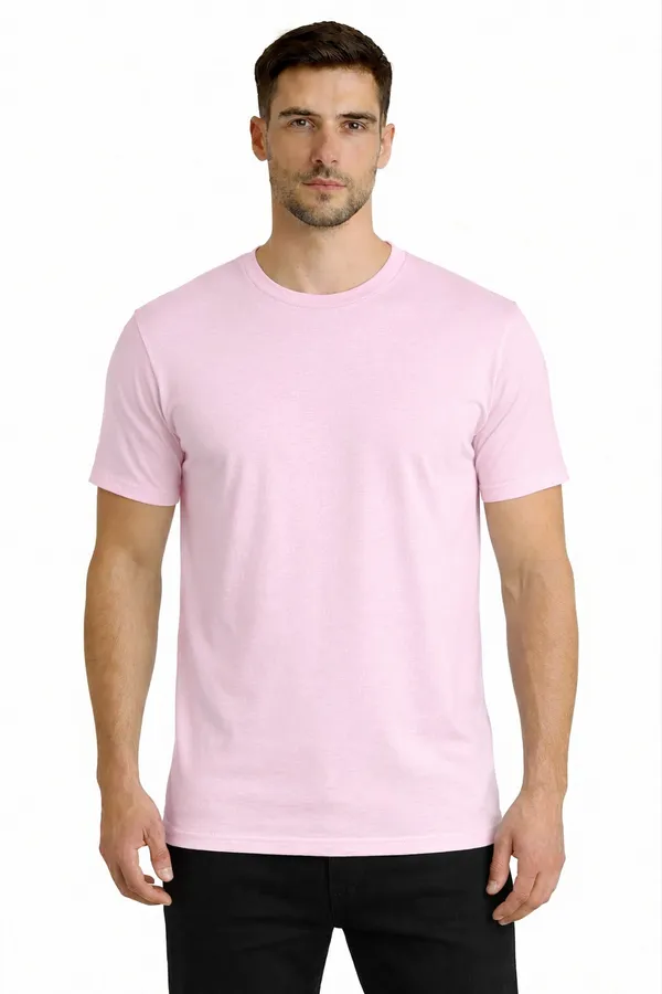 Pink_Cotton_Blend_220_Gsm_Regular_Fit_T-Shirt_For_Unisex
