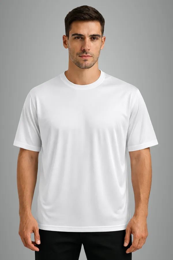 White_Polyester_Sports_T-Shirt_For_Men