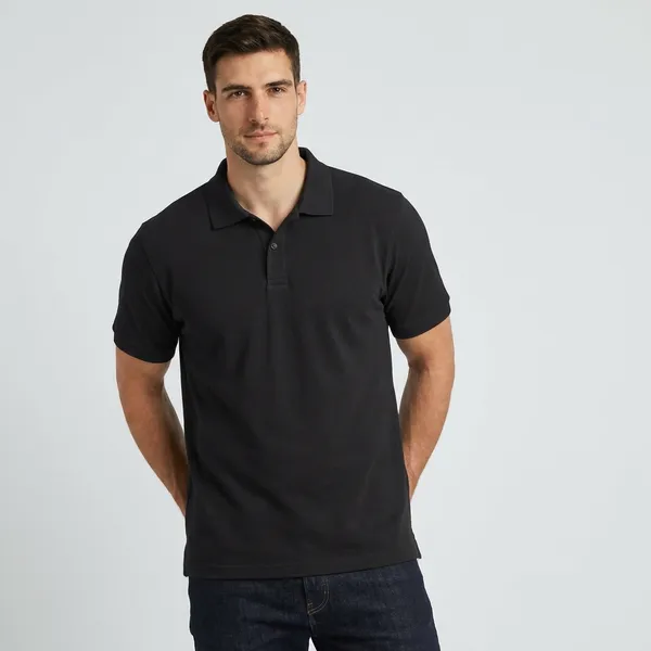 Black_Matty_Cotton_Polo_Collar_T-Shirt_For_Men