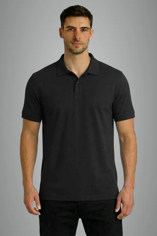 Black_Matty_Cotton_Polo_Collar_T-Shirt_For_Men