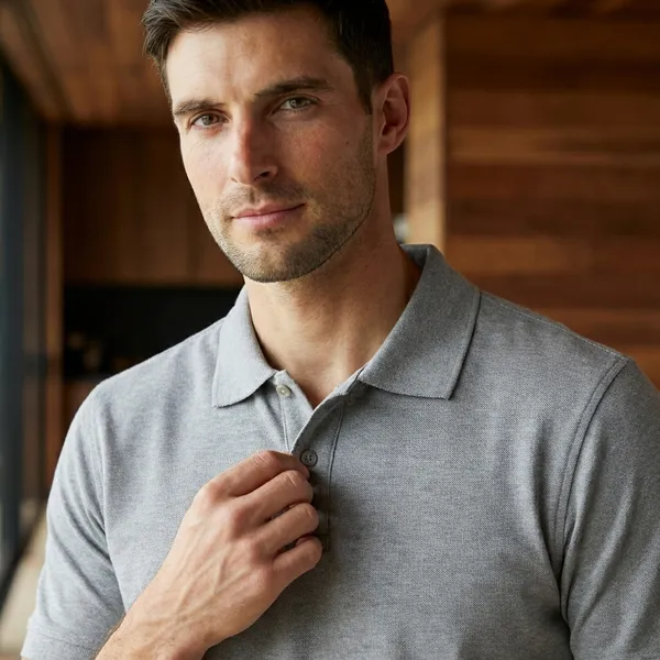 Grey_Matty_Cotton_Polo_Collar_T-Shirt_For_Men