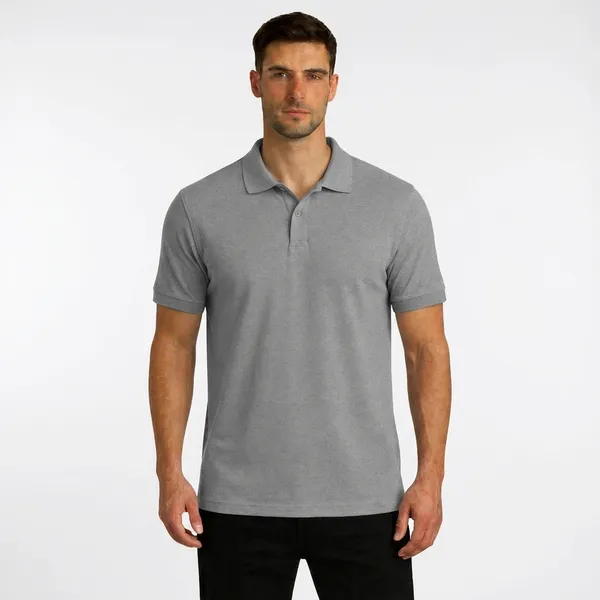 Grey_Matty_Cotton_Polo_Collar_T-Shirt_For_Men