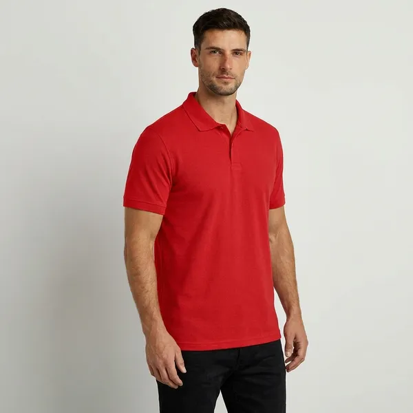 Red_Matty_Cotton_Polo_Collar_T-Shirt_For_Men
