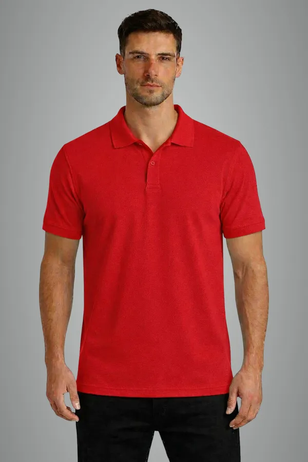 Red_Matty_Cotton_Polo_Collar_T-Shirt_For_Men