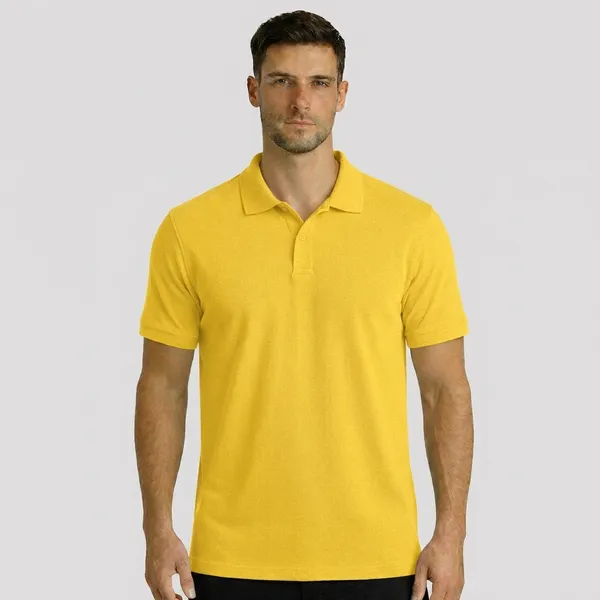 Yellow_Matty_Cotton_Polo_Collar_T-Shirt_For_Men