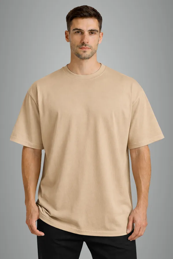 Beige_Cotton_180_Gsm_Oversized_T-Shirt_For_Unisex