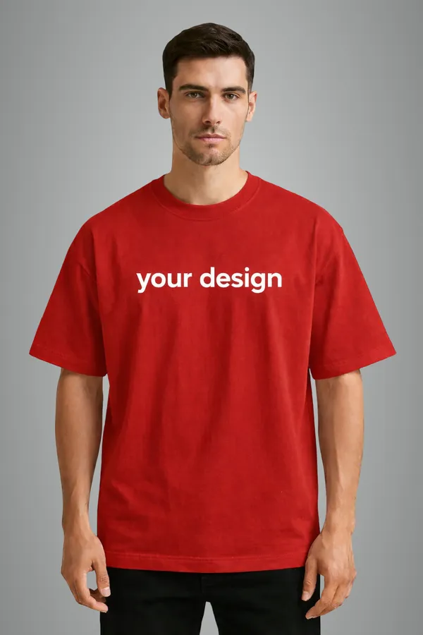 Red_Cotton_280_Gsm_Oversized_Customised_T-Shirt_For_Unisex