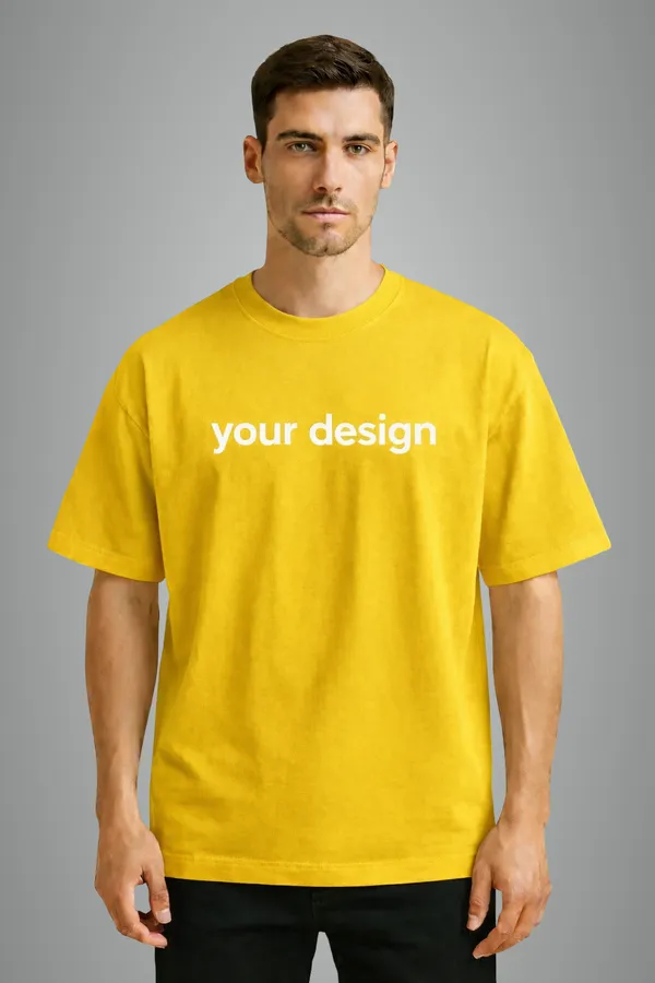Yellow_Cotton_280_Gsm_Oversized_Customised_T-Shirt_For_Unisex
