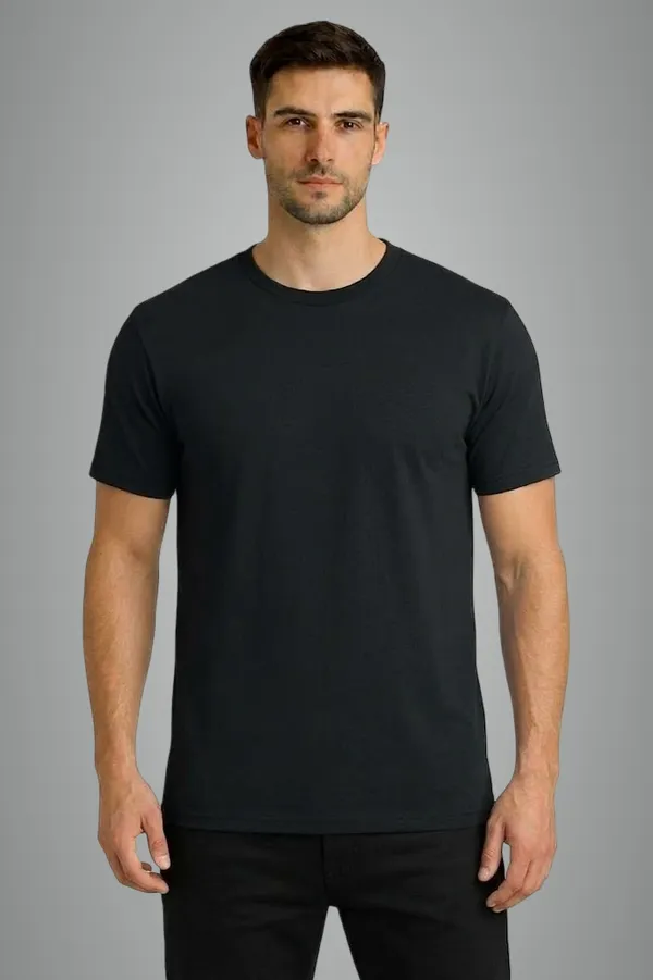 Black_Cotton_Blend_220_Gsm_Regular_Fit_T-Shirt_For_Unisex