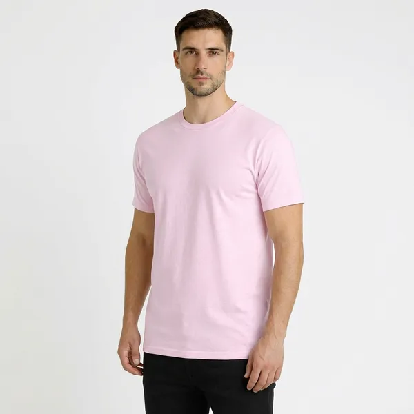 Pink_Cotton_Blend_220_Gsm_Regular_Fit_T-Shirt_For_Unisex