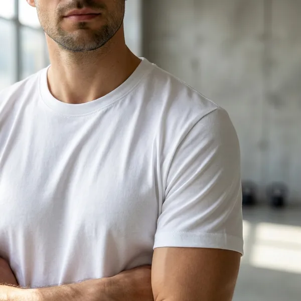 White_Cotton_Blend_220_Gsm_Regular_Fit_T-Shirt_For_Unisex