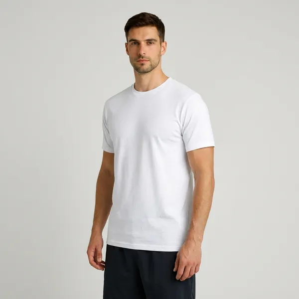 White_Cotton_Blend_220_Gsm_Regular_Fit_T-Shirt_For_Unisex