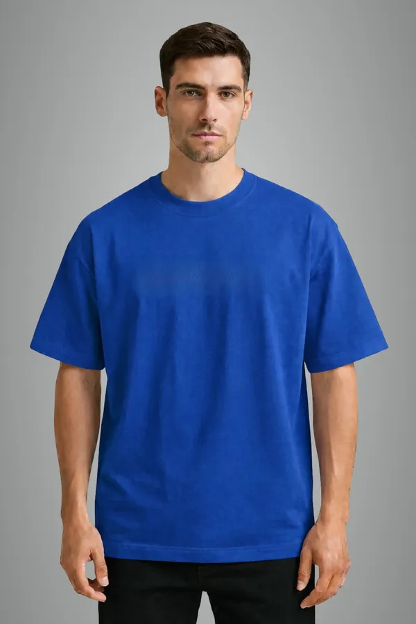 Blue_Cotton_280_Gsm_Oversized_T-Shirt_For_Unisex