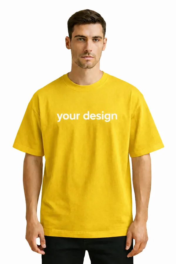 Yellow_Cotton_280_Gsm_Oversized_Customised_T-Shirt_For_Unisex