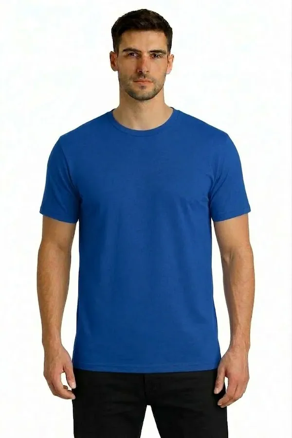 Blue_Cotton_Blend_220_Gsm_Regular_Fit_T-Shirt_For_Unisex