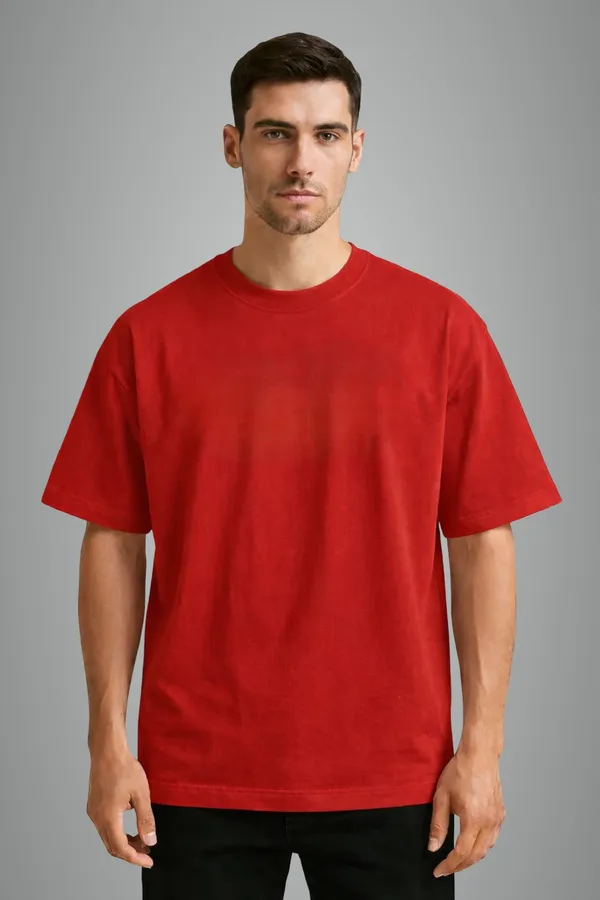 Red_Cotton_280_Gsm_Oversized_T-Shirt_For_Unisex