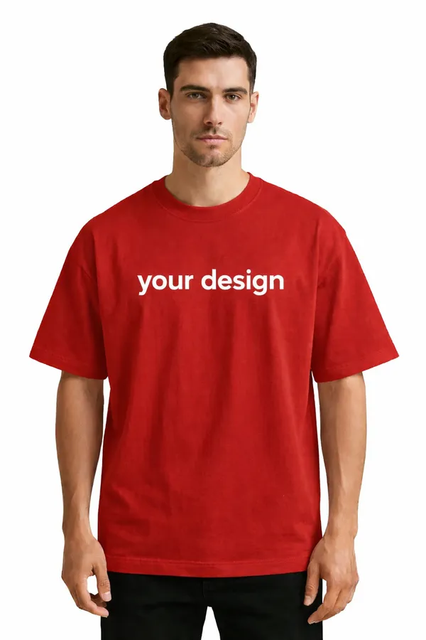 Red_Cotton_280_Gsm_Oversized_Customised_T-Shirt_For_Unisex