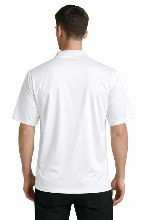 White_Polyester_Dri-Fit_Sports_Polo_T-Shirt_For_Men