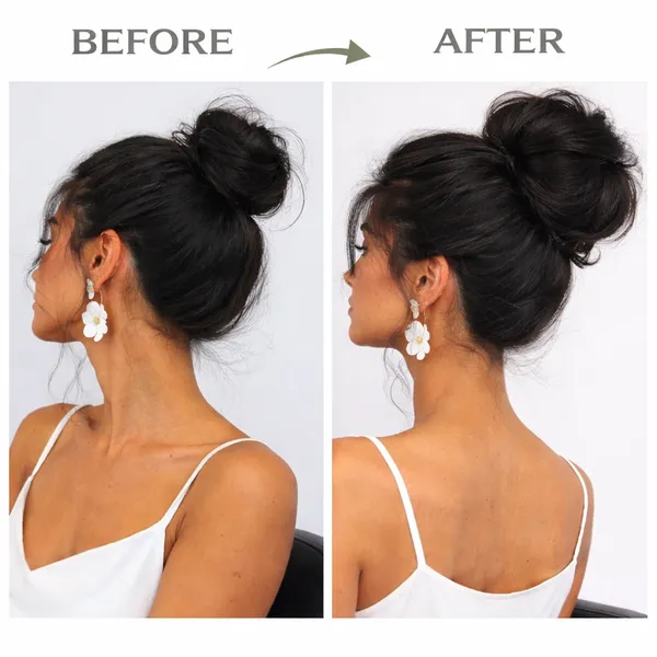 1_Look_Hair_Extension_100%_Human_Hair_Bun_Scrunchie_|_Natural_Hair_Donut_Bun_Extension(45_Gram)