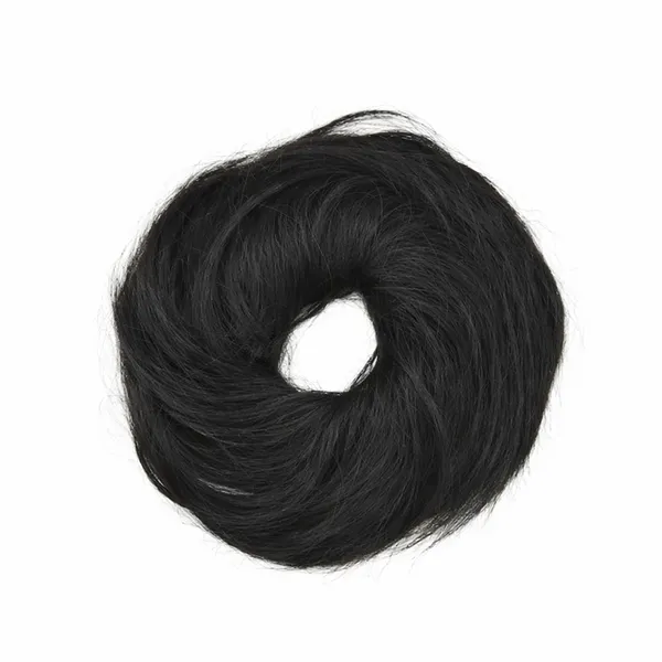 1_Look_Hair_Extension_100%_Human_Hair_Bun_Scrunchie_|_Natural_Hair_Donut_Bun_Extension(45_Gram)