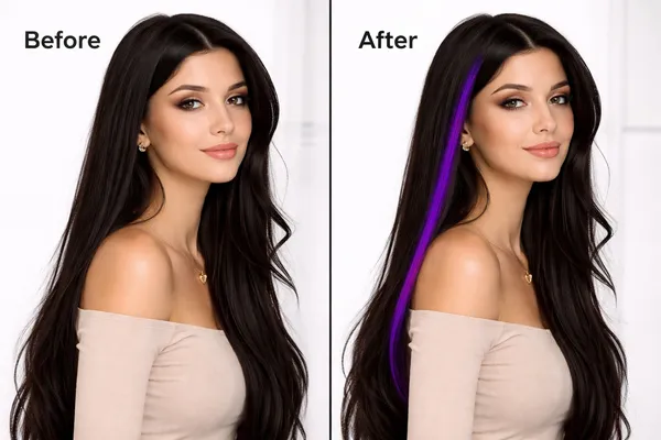 1_Look_Hair_Extension_–_Purple_Clip-In_Hair_Streak_(Purple)_|_100%_Human_Hair_|_Single_Piece_Highlight_Extension