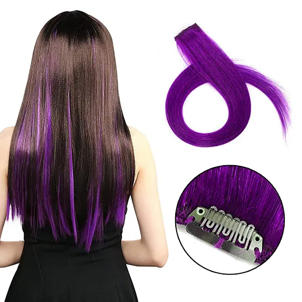1_Look_Hair_Extension_–_Purple_Clip-In_Hair_Streak_(Purple)_|_100%_Human_Hair_|_Single_Piece_Highlight_Extension