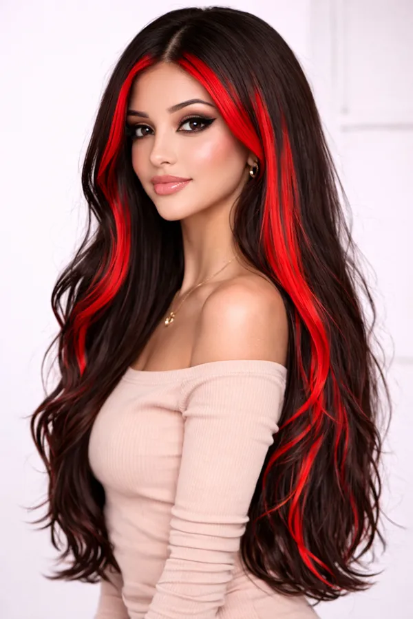 1_Look_Hair_Extension_Red_Clip-In_Hair_Streak_|_Single_Streak_Human_Hair_Clip_In_Color_Streaks_For_Women_(Red)
