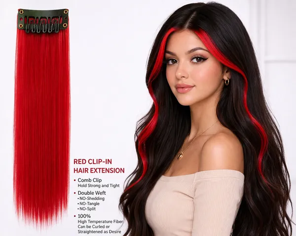 1_Look_Hair_Extension_Red_Clip-In_Hair_Streak_|_Single_Streak_Human_Hair_Clip_In_Color_Streaks_For_Women_(Red)