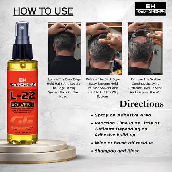 L-22_Solvent_Spray_118Ml_|_Wig_Adhesive_Remover_For_Lace,_Hair_Patch,_Toupee_&_Extensions