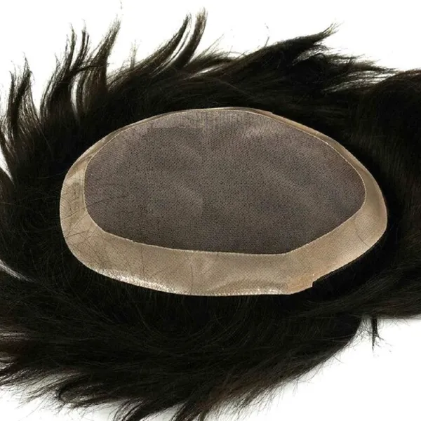 1_Look_Hair_Extension_Men’S_Monofilament_Hair_Patch_100%_Human_Hair_|_Natural_Scalp_Look_Toupee_|_Breathable_Base_Hair_System_For_Baldness_&_Thinning_Hair