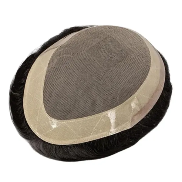 1_Look_Hair_Extension_Men’S_Monofilament_Hair_Patch_100%_Human_Hair_|_Natural_Scalp_Look_Toupee_|_Breathable_Base_Hair_System_For_Baldness_&_Thinning_Hair