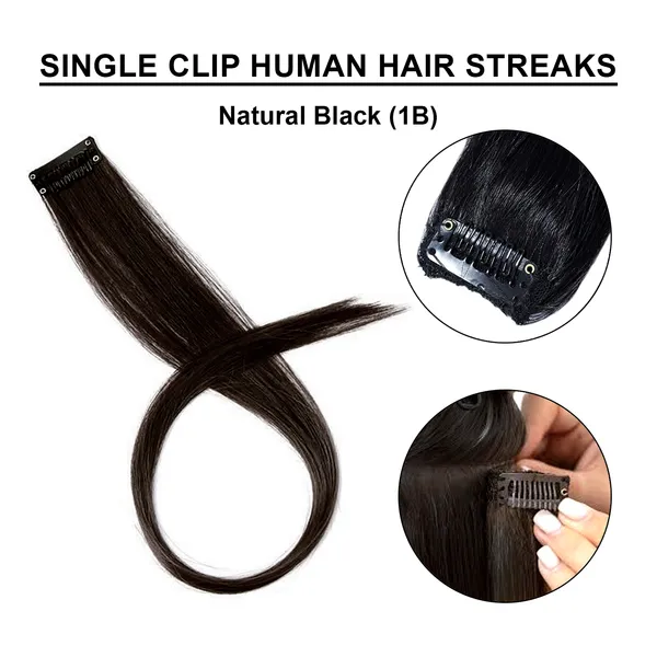 1_Look_Hair_Extension-Single_Clip-In_Hair_Streak_Extension_–_Natural_Black_(1B)_100%_Human_Hair