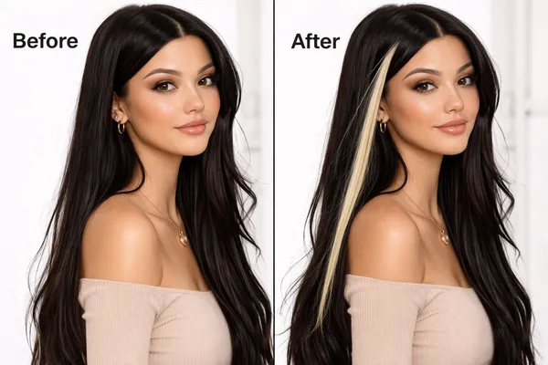 1_Look_Hair_Extension_Blonde_Clip-In_Streak_–_100%_Indian_Human_Hair_Single_Clip_Hair_Extension