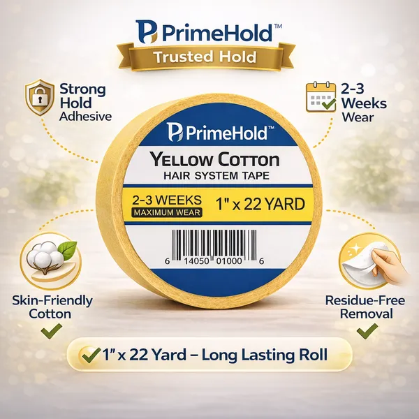 Primehold_Yellow_Cotton_Hair_System_Tape|_Strong_Hold_Wig,_Toupee_&_Hair_Patch_Adhesive_|_Double-Sided_Waterproof_Hair_Extension_Tape