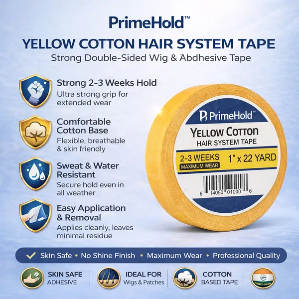 Primehold_Yellow_Cotton_Hair_System_Tape|_Strong_Hold_Wig,_Toupee_&_Hair_Patch_Adhesive_|_Double-Sided_Waterproof_Hair_Extension_Tape