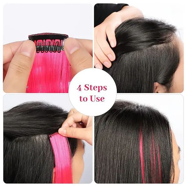 1_Look_Hair_Extension_100%_Indian_Natural_Human_Clip_In_Color_Streaks_For_Women_(Pink)_Single_Clip_Hair_Extension_