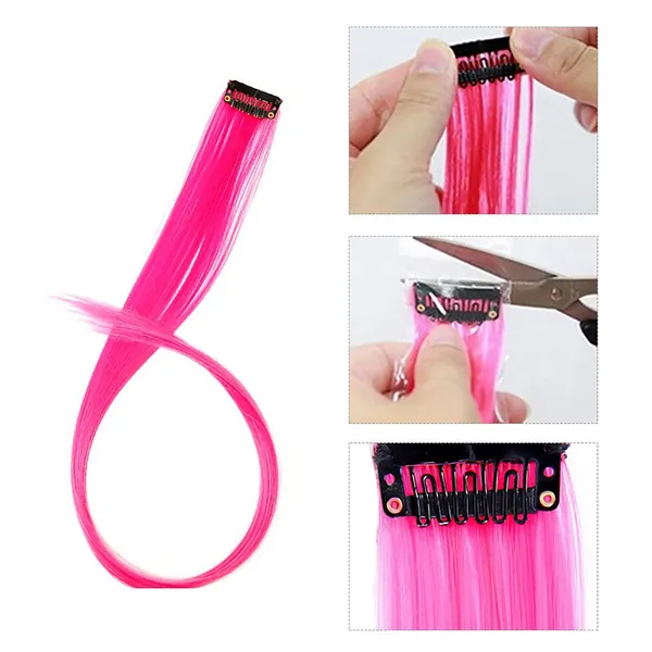 1_Look_Hair_Extension_100%_Indian_Natural_Human_Clip_In_Color_Streaks_For_Women_(Pink)_Single_Clip_Hair_Extension_