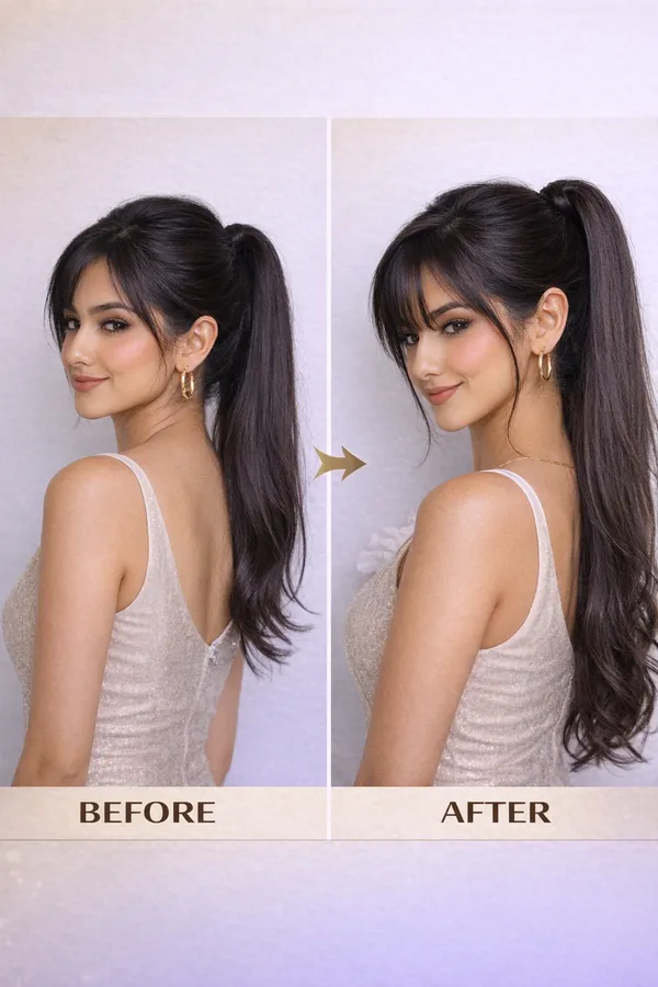 1_Look_Hair_Extension_100%_Human_Hair_Ponytail_Extension_–_Natural_Black_|_Celebrity_Style_Ponytail