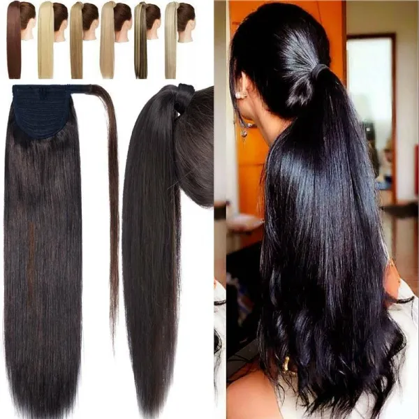 1_Look_Hair_Extension_100%_Human_Hair_Ponytail_Extension_–_Natural_Black_|_Celebrity_Style_Ponytail