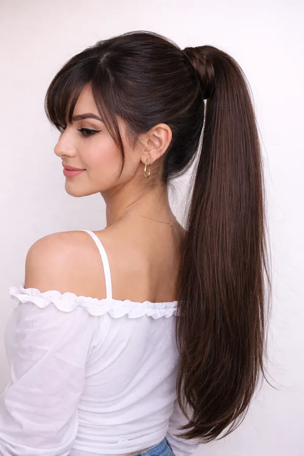 1_Look_Hair_Extension_100%_Human_Hair_Ponytail_Extension_–_Brown|_Celebrity_Style_Ponytail
