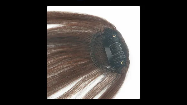 1_Look_Hair_Extension_100%_Human_Hair_Clip-In_Fringe/Bangs_|_Light_Brown_Front_Hair_Patch(45Gm)