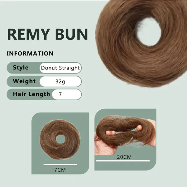 1_Look_Hair_Extension_100%_Human_Hair_Bun_Scrunchie_|_Natural_Hair_Donut_Bun_Extension(45_Gram)