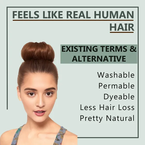 1_Look_Hair_Extension_100%_Human_Hair_Bun_Scrunchie_|_Natural_Hair_Donut_Bun_Extension(45_Gram)
