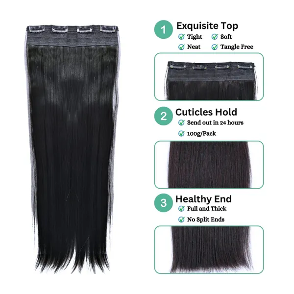 100%_Original_4Pc_Clips_In_Volumizer_For_Women_&_Girls_Blend_With_Your_Own_Hair_Extension