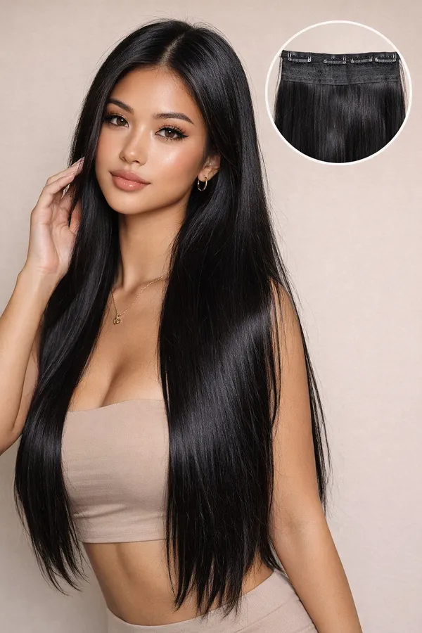 100%_Original_4Pc_Clips_In_Volumizer_For_Women_&_Girls_Blend_With_Your_Own_Hair_Extension
