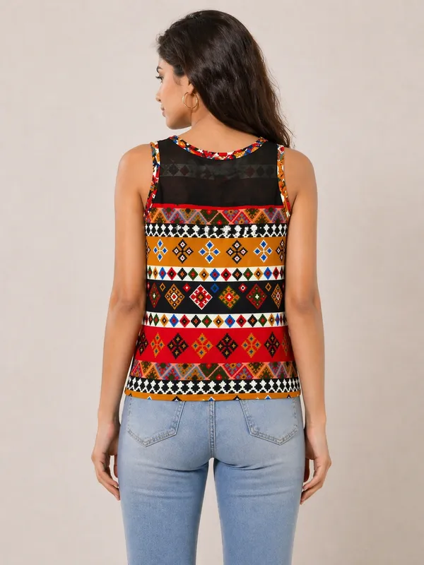 Multicolor_Geometric_Printed_Sleeveless_Top_For_Women