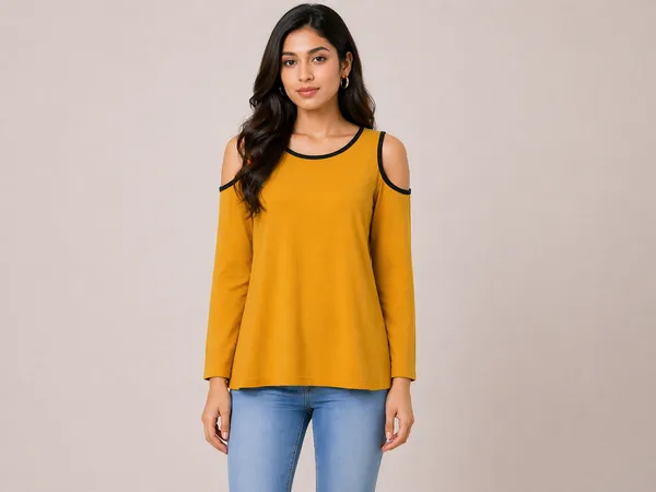 Mustard_Yellow_Cold_Shoulder_Full_Sleeve_Top_For_Women