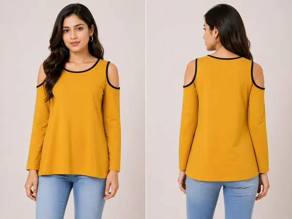 Mustard_Yellow_Cold_Shoulder_Full_Sleeve_Top_For_Women