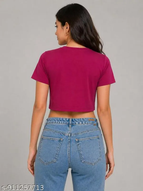 Women_Maroon_Floral_Printed_Stylish_Cotton_T_Shirt